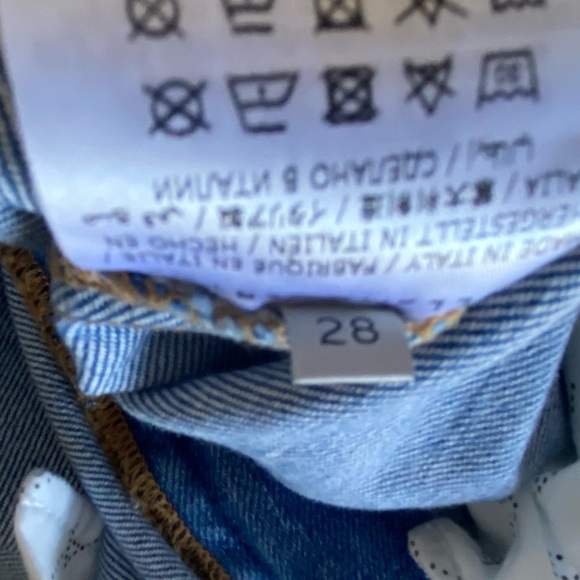 STELLA MCCARTNEY Jeans Two-Tone High-Rise Straight-Leg Jeans Blue/White Size 28 - Picture 10 of 10